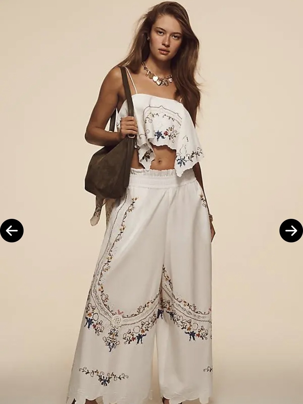Anthropologie Embroidered Culottes Size Large - Picture 2 of 11